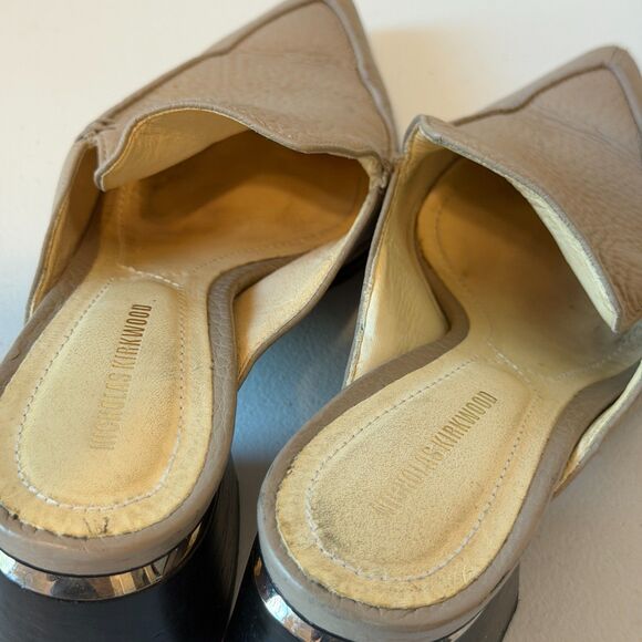 Nicholas Kirkwood Beya Mule Size 37 EU - Neutral Beige Leather Pointed Toe Slide - Picture 10 of 12